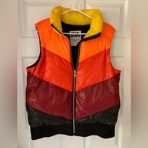 Love & Sport Retro Stripe Puffer Vest
